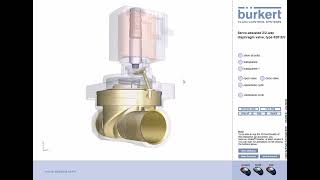 3D animation Bürkert servo assisted 2 2 way diaphragm valve Type 6218EV [upl. by Yasibit]