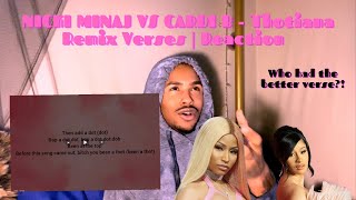 NICKI MINAJ VS CARDI B  THOTIANA VERSES  REACTION  WHO HAD THE BETTER VERSE [upl. by Ydnarb]