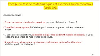 Vidéo 8  Corrigé du test Sujet1 Partie 33 [upl. by Anawad]