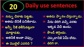 Daily use sentences  మనం ప్రతిరోజూ ఉపయోగించే వాక్యాలు  EASY LEARNING 365 [upl. by Aneres952]