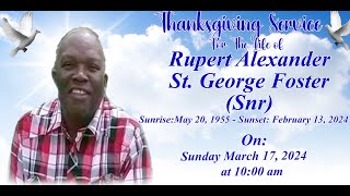 Rupert Alexander St George Foster Snr Funeral Service [upl. by Adnana]