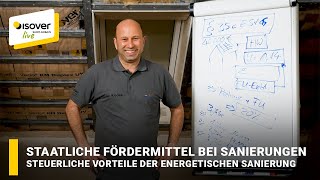 Steuerliche Vorteile der energetischen Sanierung ✔ ISOVER live ★ WebTV für Handwerker [upl. by Palmore]