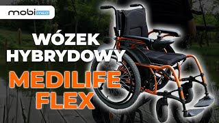 WÓZEK INWALIDZKI ELEKTRYCZNY I MANUALNY RĘCZNY W JEDNYM WÓZEK HYBRYDYOWY MEDILIFE FLEX PREZENTACJA [upl. by Comstock328]