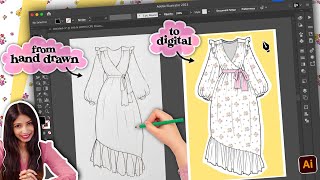 The EASIEST way to draw ANY clothes on Adobe Illustrator [upl. by Oicaroh]