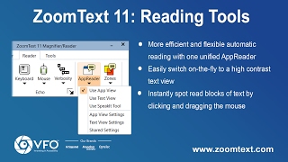 ZoomText 11  Using the new unified AppReader [upl. by Proctor]