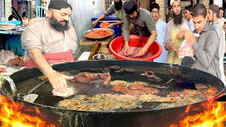 EXTREME PAKISTANI STREET FOOD  ULTIMATE PESHWARI CHAPLI KEBABS MAKING AND RECIPE  MUTTON KEBAB [upl. by Aeriela338]