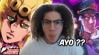 WHAT AM I WATCHING First Time Reacting To JoJos Bizarre Adventure All Openings 112 [upl. by Enneirda198]