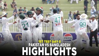 Full Highlights  Pakistan vs Bangladesh  1st Test Day 5 2024  PCB  M8A1K [upl. by Yuu]