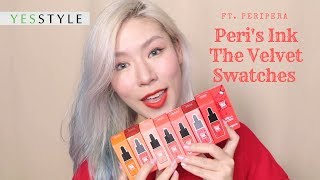 peripera Peris Ink The Velvet Swatches  YesStyle Korean Beauty [upl. by Ennaitsirhc]