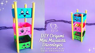 MİNİ ORİGAMİ MASAÜSTÜ DÜZENLEYİCİ 😊 DIY ORGANIZER  HAVALI OKUL EŞYALARI 🤩 [upl. by Renckens]