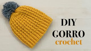 Gorro de Lana tejido a Crochet Tutorial paso a paso [upl. by Stephi480]