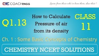 Some Basic Concepts of Chemistry Q113 Chapter 1 NCERT solutions CHEMISTRY Class 11 [upl. by Ahseila]