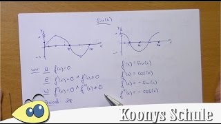 Kurvendiskussion mit sinx  Ableitungen Nullstellen Extrempunkte Wendepunkte [upl. by Kauffman]