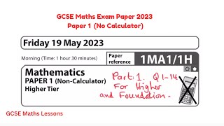 GCSE Maths Exam Paper 2023  Paper 1  No Calculator [upl. by Khichabia897]