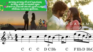 Manase Manase Song ഹൃദയം Full Notes by Sibin S S V4 Violin [upl. by Ecirahc]