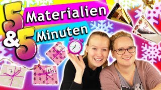 ADVENTSKALENDER CHALLENGE  5 Min 5 Materialen  2 coole DIY Ideen zum selber machen Eva vs Kathi [upl. by Aicital460]