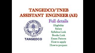 TNEB AE Assistant engineer post recruitment  TANGEDCO AE recruitment syllabus how to apply [upl. by Ennoira280]