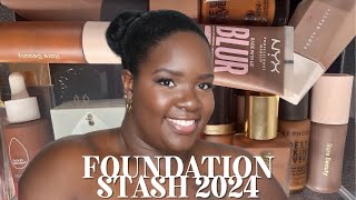 FOUNDATION STASH 2024  BEST FOUNDATION FOR OILY SKIN  NARS  RARE BEAUTY  FENTY BEAUTY  ONE SIZE [upl. by Garris]