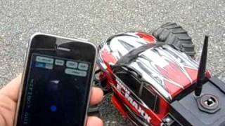 iphone take control of emaxx rc car using wifibot rc kit [upl. by Elenahc838]