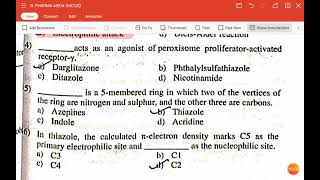 MCQs on Unit 4 Heterocyclic compoundsPoc mcqsPharmaceutical organic chemistry 3 4th semester [upl. by Eanod]