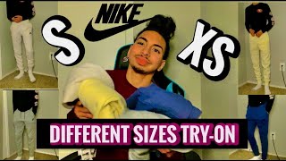 NIKE SWEATPANTS  JOGGERS TRY ON HAUL  DIFFERENT SIZES AND COLORS [upl. by Rebliw]