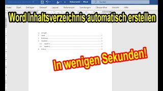 Word Inhaltsverzeichnis erstellen schnell amp einfach Inhaltsverzeichnis automatisch mit Nummerierung [upl. by Trager]