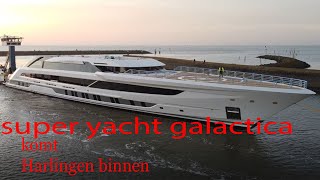 SUPER YACHT GALACTICA 100MIL KOMT HAVEN VAN HARLINGEN BINNEN [upl. by Tacklind996]