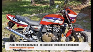 Kawasaki ZRX1200R  ART exhaust sound and installation [upl. by Ynor]