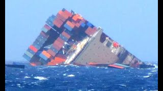 Top 10 Large Container Ships Crashing at Waves In Storm [upl. by Hayifas]