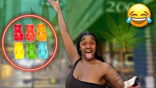 GIVING MY GIRLFRIEND EDIBLE GUMMIES IN PUBLIC😳 HILARIOUS [upl. by Genevieve]