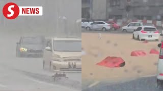 Five vehicles trapped in PJ flash flood [upl. by Ardnoel460]