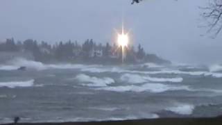 Lake Superior Storm Super Huge Waves  Eagle Harbor Michigan [upl. by Triny774]