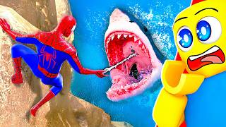 SpiderMan vs 9784235 Sharks [upl. by Yrolg396]