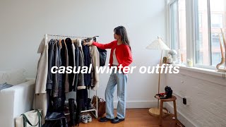 CASUAL WINTER OUTFITS 🧸  cozy and warm winter looks [upl. by Jayson981]