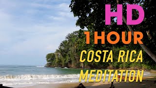 Punta Uva Beach in Costa Rica 1 HOUR Relaxation Video HD waves amp nature by Puerto Viejo amp Cahuita [upl. by Ruscher]