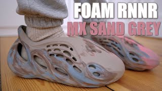 BEST COLORWAY YET  ADIDAS YEEZY FOAM RUNNER MX SAND GREY REVIEW amp ON FEET [upl. by Ayiotal925]