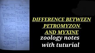 DIFFERENCE BETWEEN PETROMYZON AND MYXINE IN HINDI petromyzon myxine zoologynotes bsc1styearzoolg [upl. by Bred]