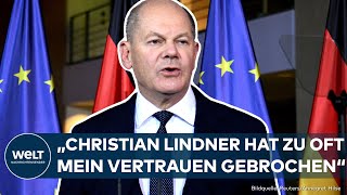 OLAF SCHOLZ “Christian Lindner hat zu oft mein Vertrauen gebrochen” Bundeskanzler zum AmpelAus [upl. by Grote841]