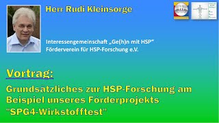 Herr Rudolf Kleinsorge Vortrag zur HSPForschung beim HSPInfoTag 2024 in Bremen [upl. by Ettenav]