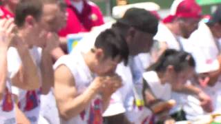 2009 Nathans Famous Hot Dog Eating Contest Highlights [upl. by Stanislaus]