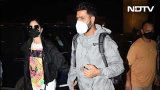 This Is How Katrina Kaif And Vicky Kaushal Roll At The Airport  Holding Hands [upl. by Bibah]