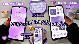 PERSONALIZANDO E ORGANIZANDO MEU CELULAR DO ZERO  LILÁS AESTHETIC [upl. by Waddell707]