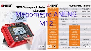 MEGOMETRO MEDIDOR DE ISOLAMENTO ANENG M12 [upl. by Hairahcez]