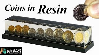 DIY Coins in Epoxy Resin  ART RESIN [upl. by Shornick]