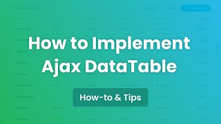 How to Implement an Ajax DataTable [upl. by Azilem]