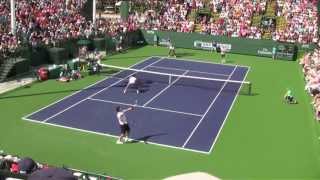 RaonicLopez vs BhupathiNestor 3  2013 BNP Paribas Open [upl. by Ulphi]