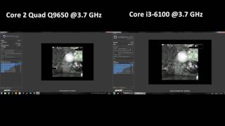 Core 2 Quad Q9650 37 GHz vs Core i36100 37 GHz  Cinebench R15 Benchmark Test  Clock per Clock [upl. by Archle247]