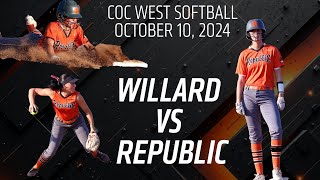 Softball  Willard at Republic [upl. by Ahsatsan]