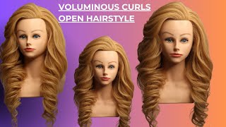 Voluminous curls open hairstyle easy step by step short tutorial [upl. by Joanie461]