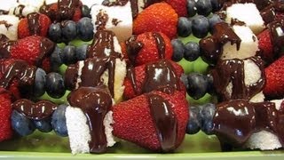 Bettys 4th of July ChocolateDrizzled Fruit Skewers [upl. by Asiram]